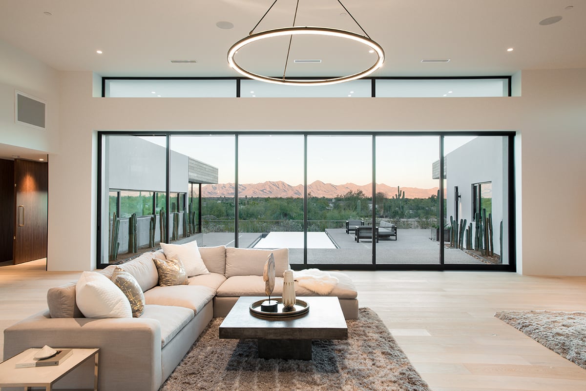 The Series 600 Multi-Slide Door connects the living area to the outdoors.