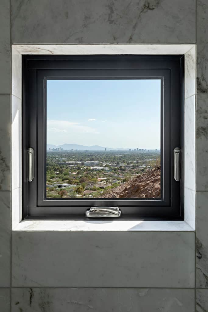 Views of desert landscape and distant mountains become painting-like with this casement window.