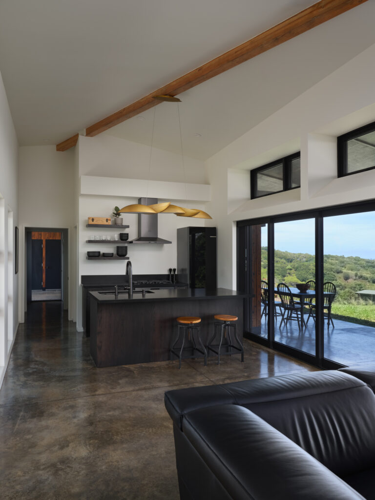 Kitchen with multi-slide door