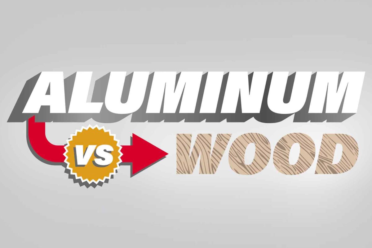 An infographic that say Aluminum versus Wood.